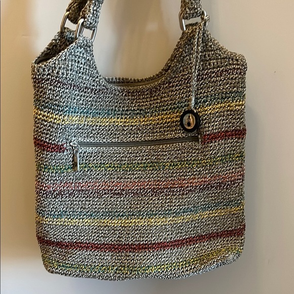 The Sak Belle Voyager Shoulder Bag Crochet Multicolor Striped Boho - Picture 1 of 12